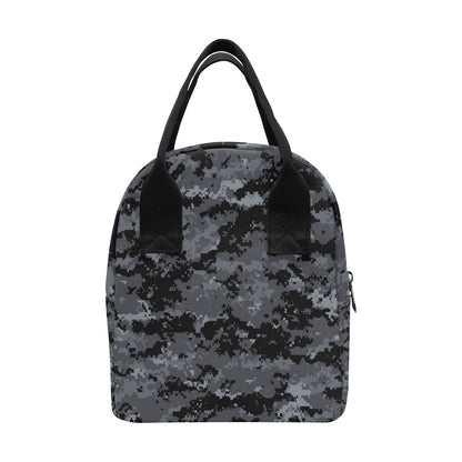 ACU Digital Black Camouflage Insulated Lunch Bag