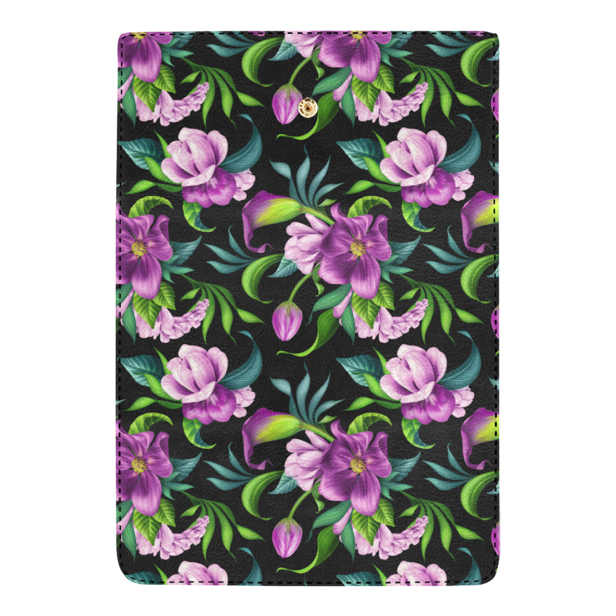 Bright Purple Floral Pattern Women's Trifold Wallet