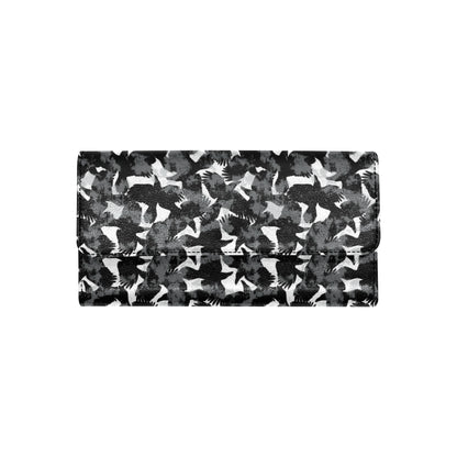 Crow Pattern Print Design 01 Women's Trifold Wallet