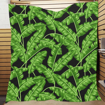 Banana Leaf Pattern Print Design BL01 Premium Quilt