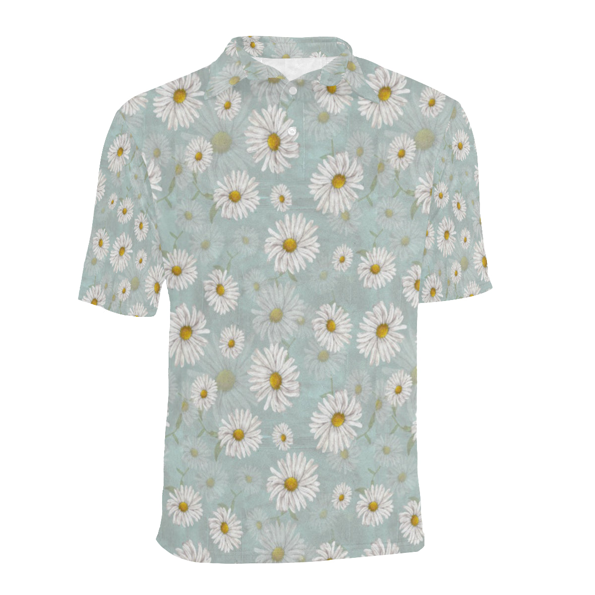 Daisy Pattern Print Design DS012 Men Polo Shirt