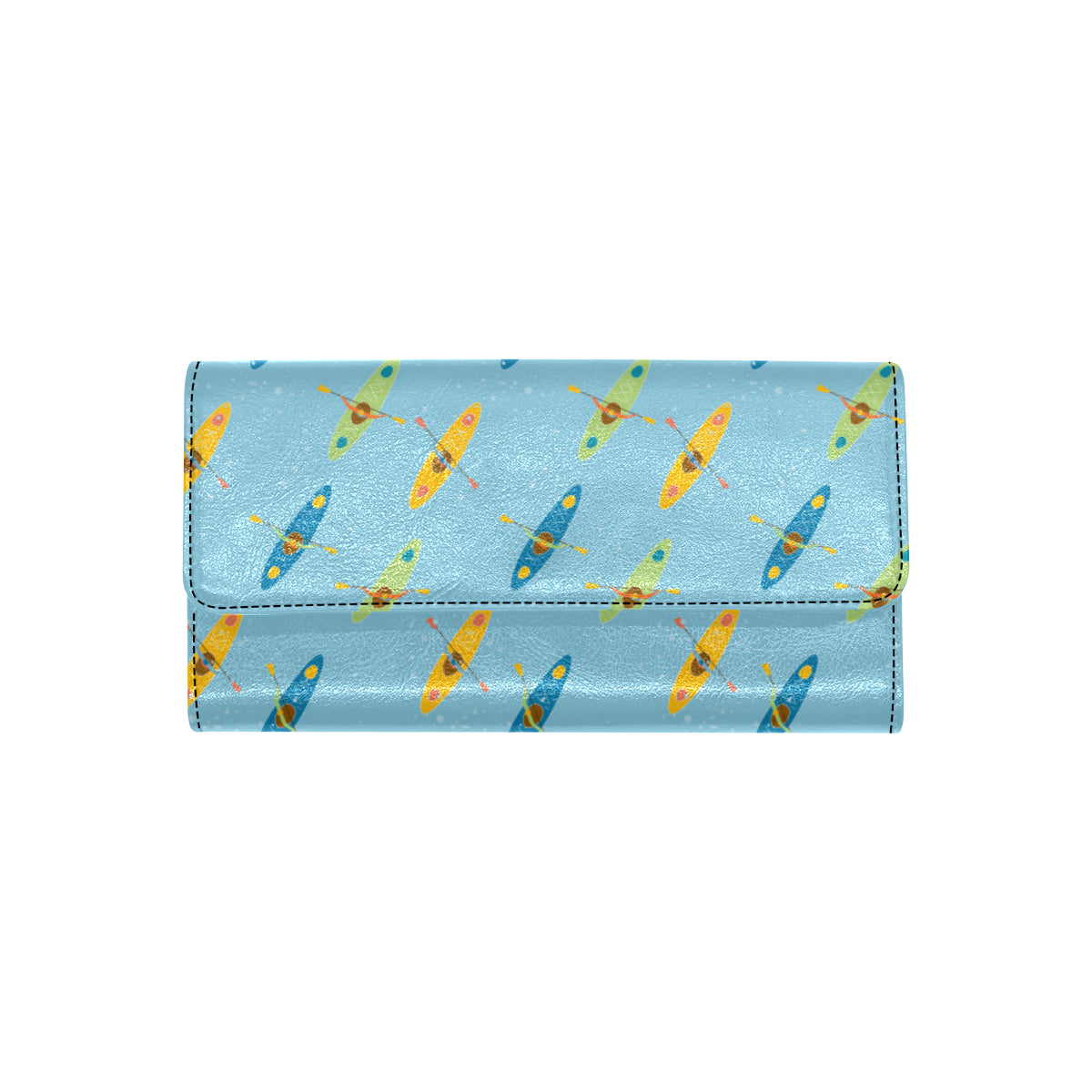 Kayak Pattern Print Design 04 Women's Trifold Wallet