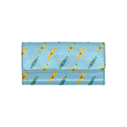 Kayak Pattern Print Design 04 Women's Trifold Wallet