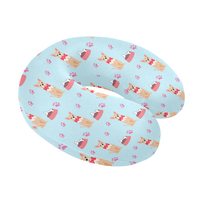 Chihuahua Pattern Print Design 05 U-Shaped Travel Neck Pillow