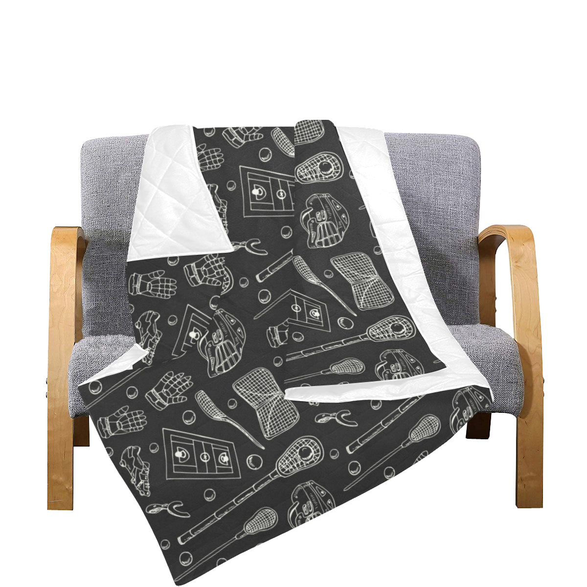 Lacrosse Pattern Print Design 01 Premium Quilt