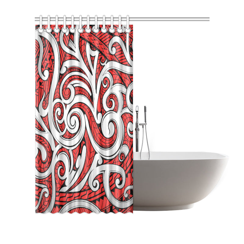 Maori Polynesian Themed Design Print Shower Curtain