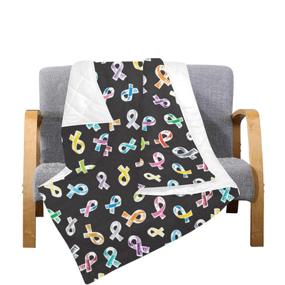 Cancer Awareness Pattern Print Design 02 Premium Quilt