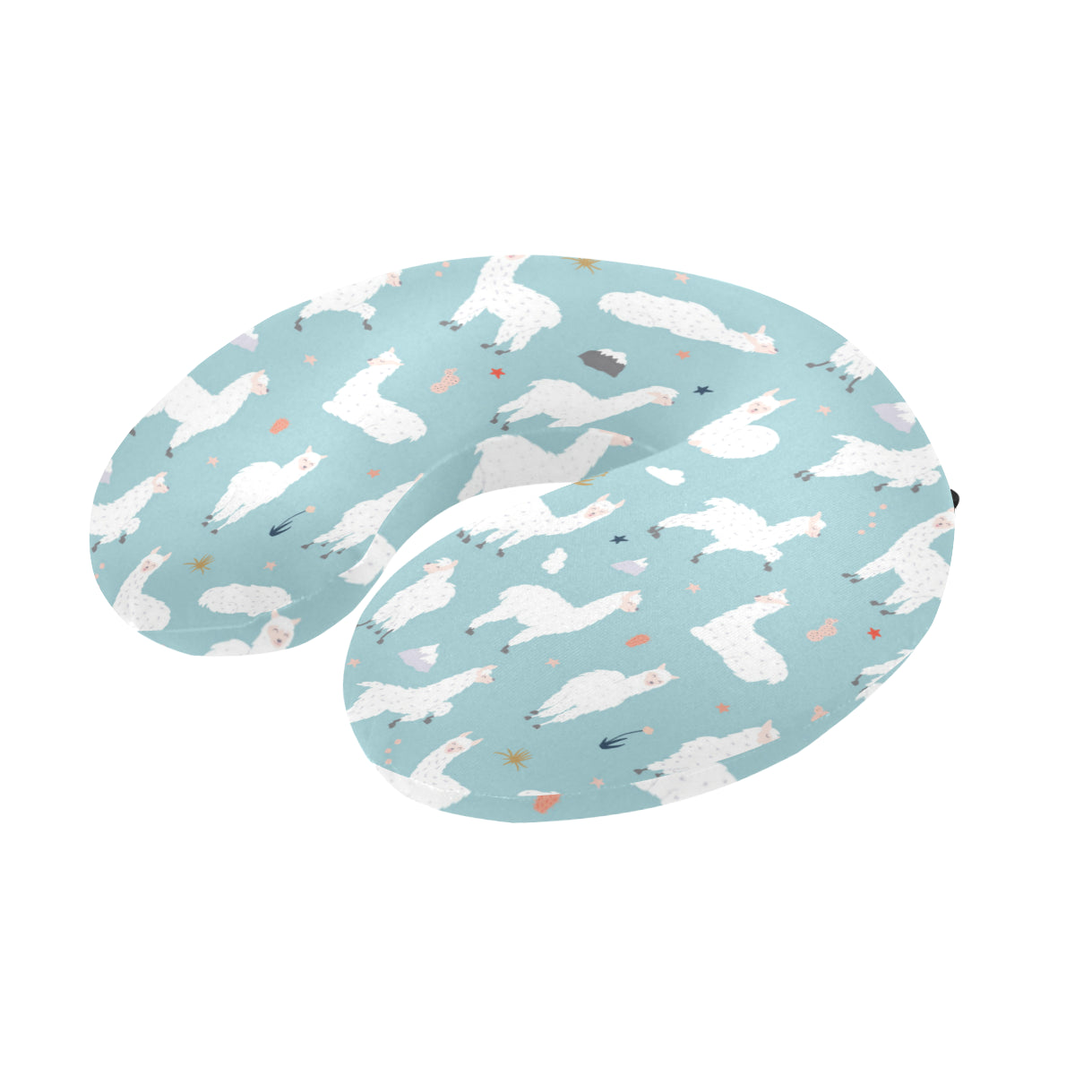 Alpaca Pattern Print Design 02 U-Shaped Travel Neck Pillow