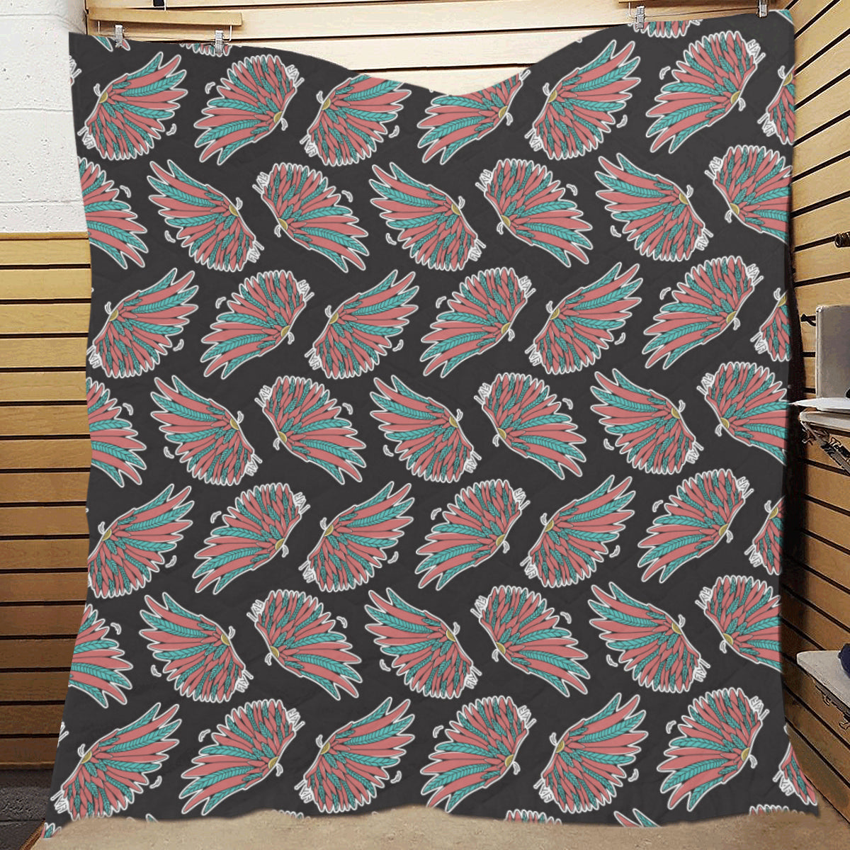 Angel Wings Pattern Print Design 05 Premium Quilt
