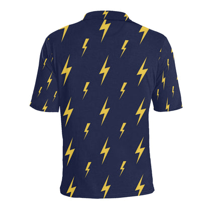 Lightning Thunder Pattern Print Design 03 Men Polo Shirt