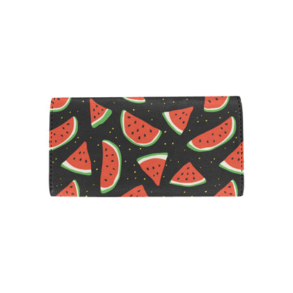 Watermelon Pattern Print Design WM09 Women's Trifold Wallet