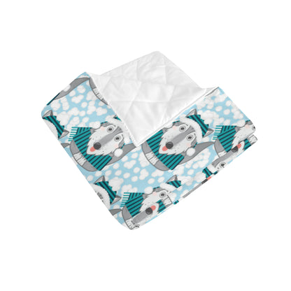 Alaskan Malamute Pattern Print Design 01 Premium Quilt
