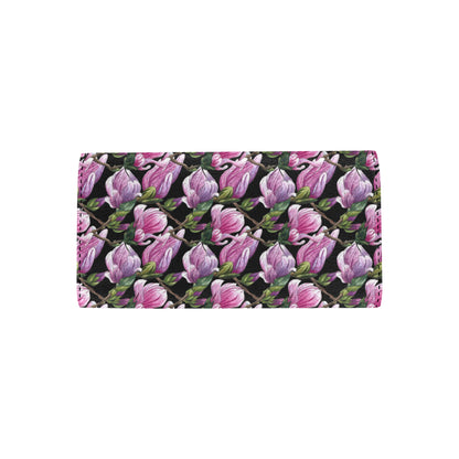 Magnolia Pattern Print Design MAG011 Women's Trifold Wallet