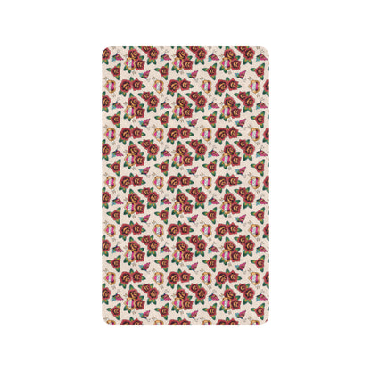 Old School Tattoo Rose Pattern Rubber Doormat