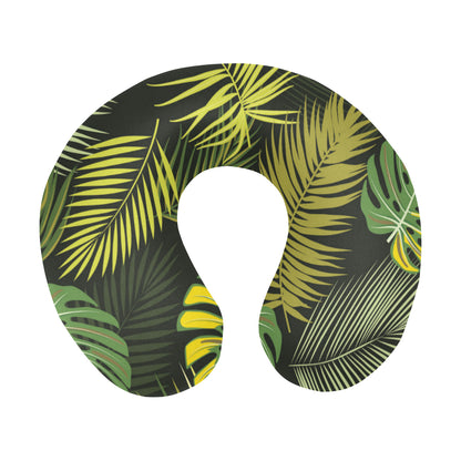 Palm Leaf Pattern Print Design A05 U-Shaped Travel Neck Pillow