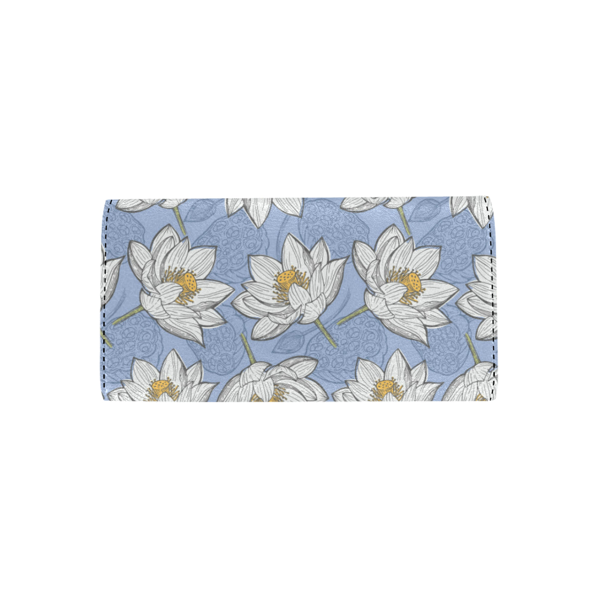 Lotus Pattern Print Design 04 Women's Trifold Wallet