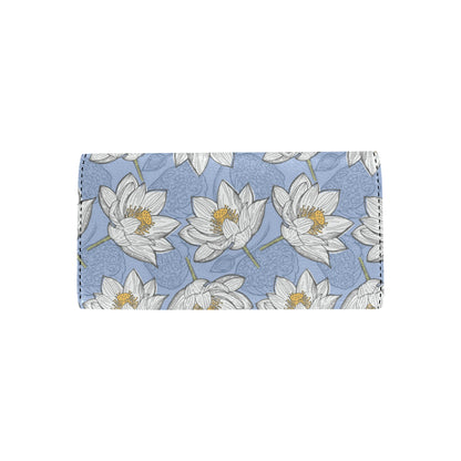 Lotus Pattern Print Design 04 Women's Trifold Wallet