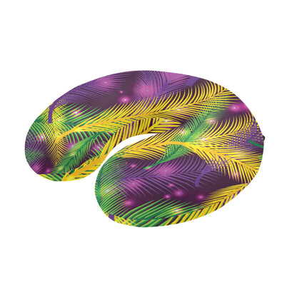 Mardi Gras Pattern Print Design 09 U-Shaped Travel Neck Pillow