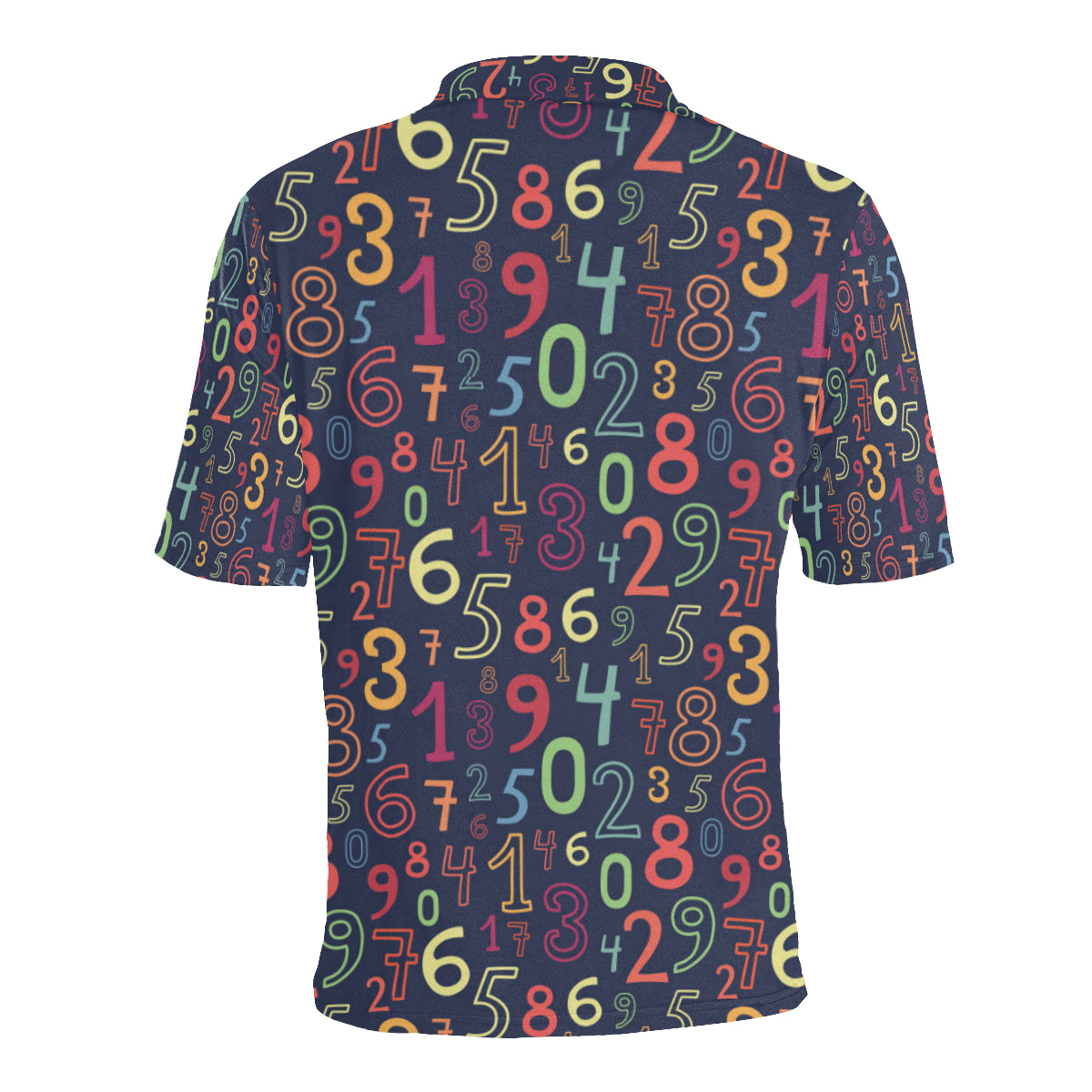 Number Pattern Print Design A01 Men Polo Shirt