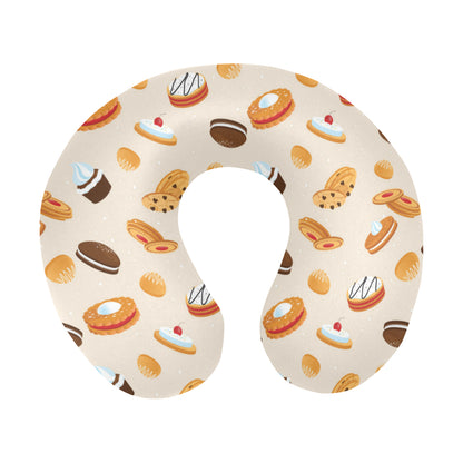 Biscuit Pattern Print Design 01 U-Shaped Travel Neck Pillow