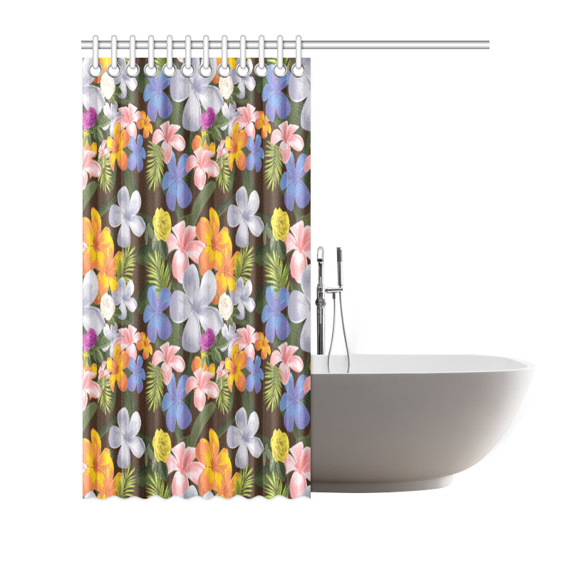 Plumeria Pattern Print Design PM03 Shower Curtain