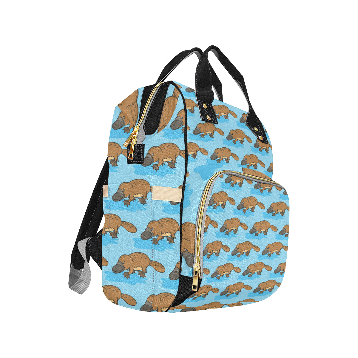 Platypus Pattern Print Design A02 Diaper Bag Backpack