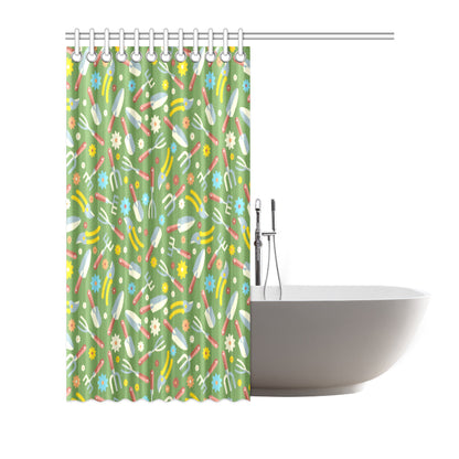 Gardening Pattern Print Design G06 Shower Curtain