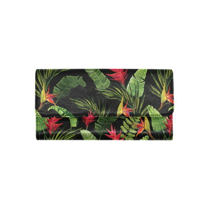 Bird Of Paradise Pattern Print Design BOP010 Women's Trifold Wallet