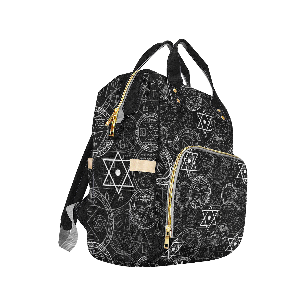 Pentagram Pattern Print Design A01 Diaper Bag Backpack