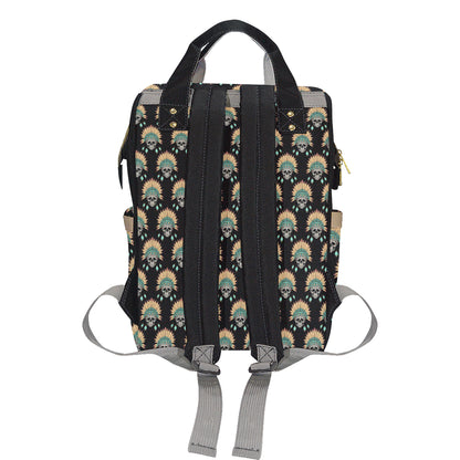 American indian Skull Pattern Diaper Bag Backpack