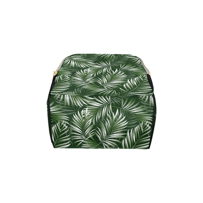 White Green Tropical Palm Leaves Diaper Bag Backpack