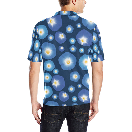 Morning Glory Pattern Print Design 02 Men Polo Shirt