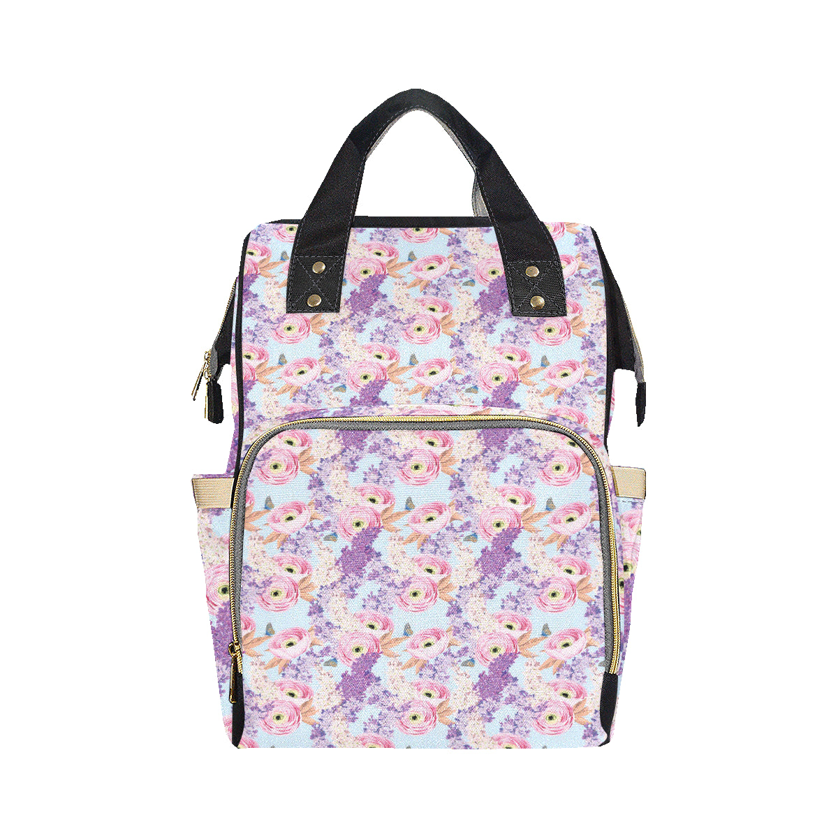 Lilac Pattern Print Design LI03 Diaper Bag Backpack