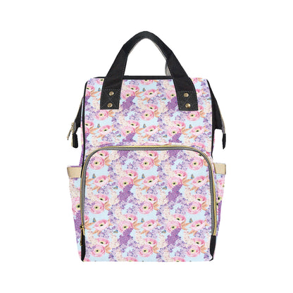 Lilac Pattern Print Design LI03 Diaper Bag Backpack
