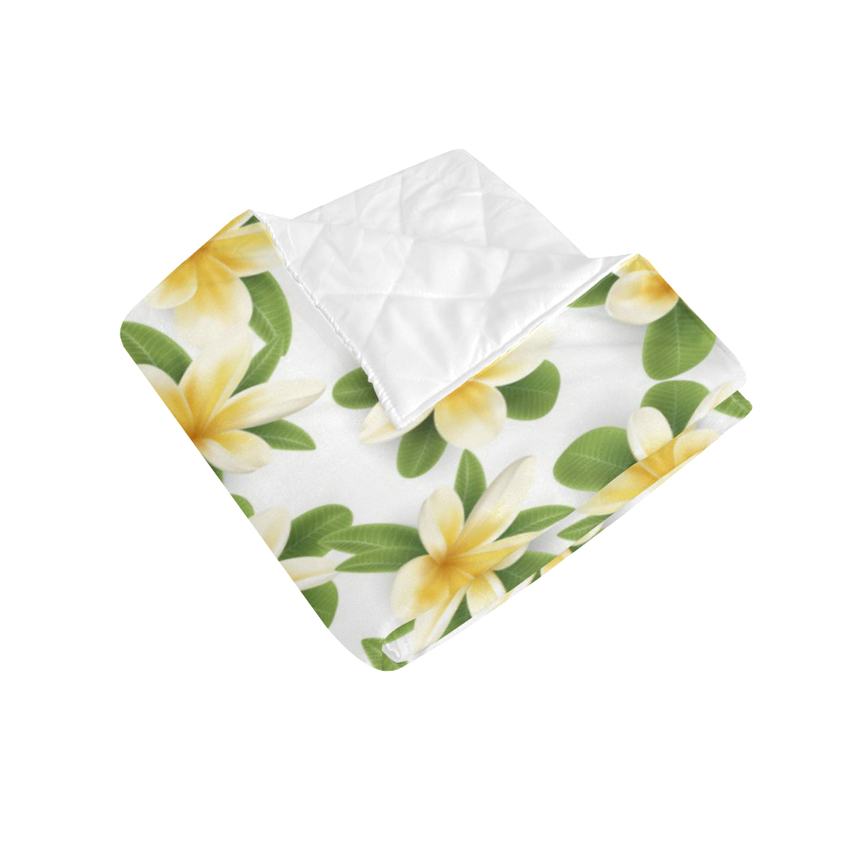 Yellow Plumeria Pattern Print Design PM012 Premium Quilt
