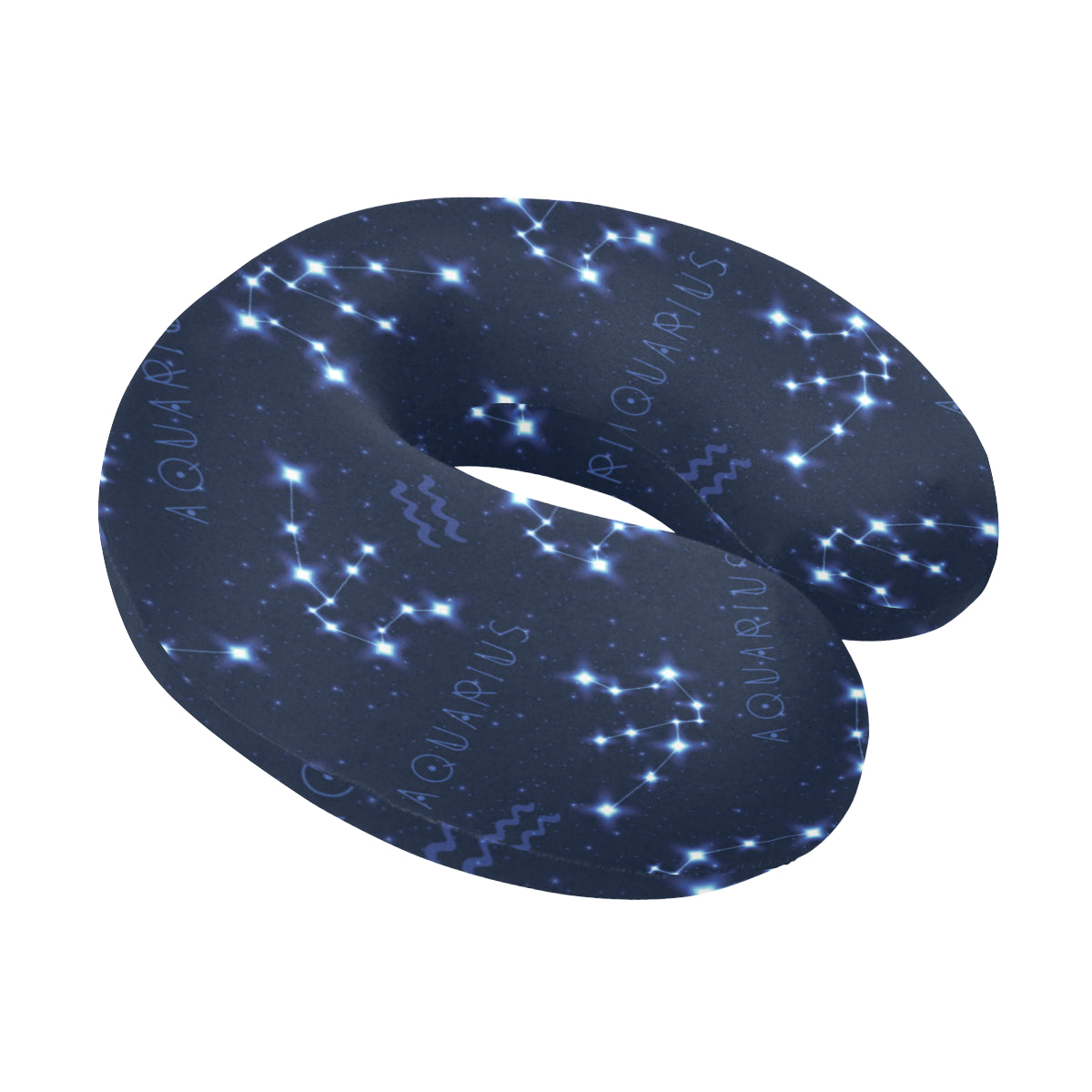Aquarius Zodiac Pattern Print Design 02 U-Shaped Travel Neck Pillow