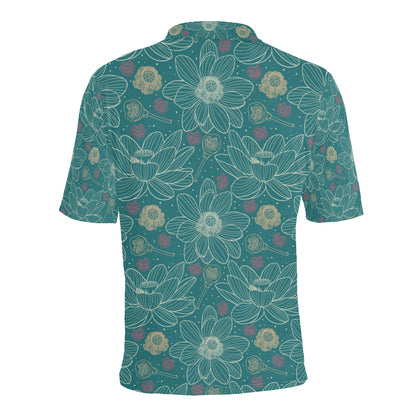 Lotus Pattern Print Design 01 Men Polo Shirt