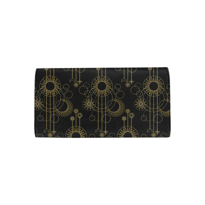 Moon Boho Style Pattern Print Design 01 Women's Trifold Wallet