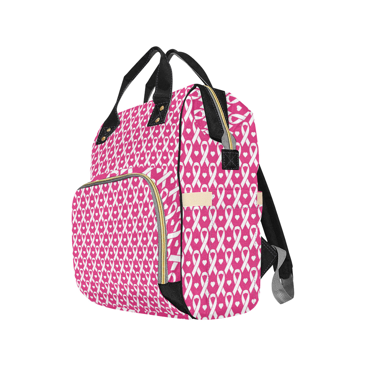 Breast cancer Pattern Print Design 05 Diaper Bag Backpack