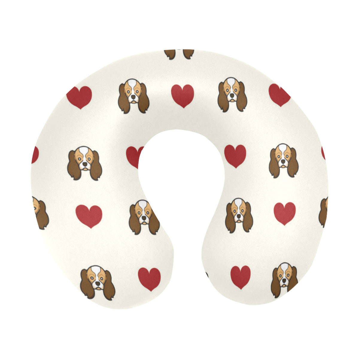 Cavalier King Charles Spaniels Pattern Print Desig U-Shaped Travel Neck Pillow