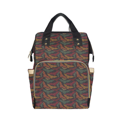 Bat Tribal Pattern Print Design 03 Diaper Bag Backpack