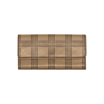 Houndstooth Brown Pattern Print Design 04 Women's Trifold Wallet