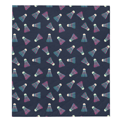 Badminton Ball Pattern Print Design 02 Premium Quilt