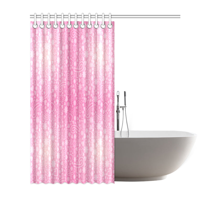 Breast cancer Pattern Print Design 02 Shower Curtain