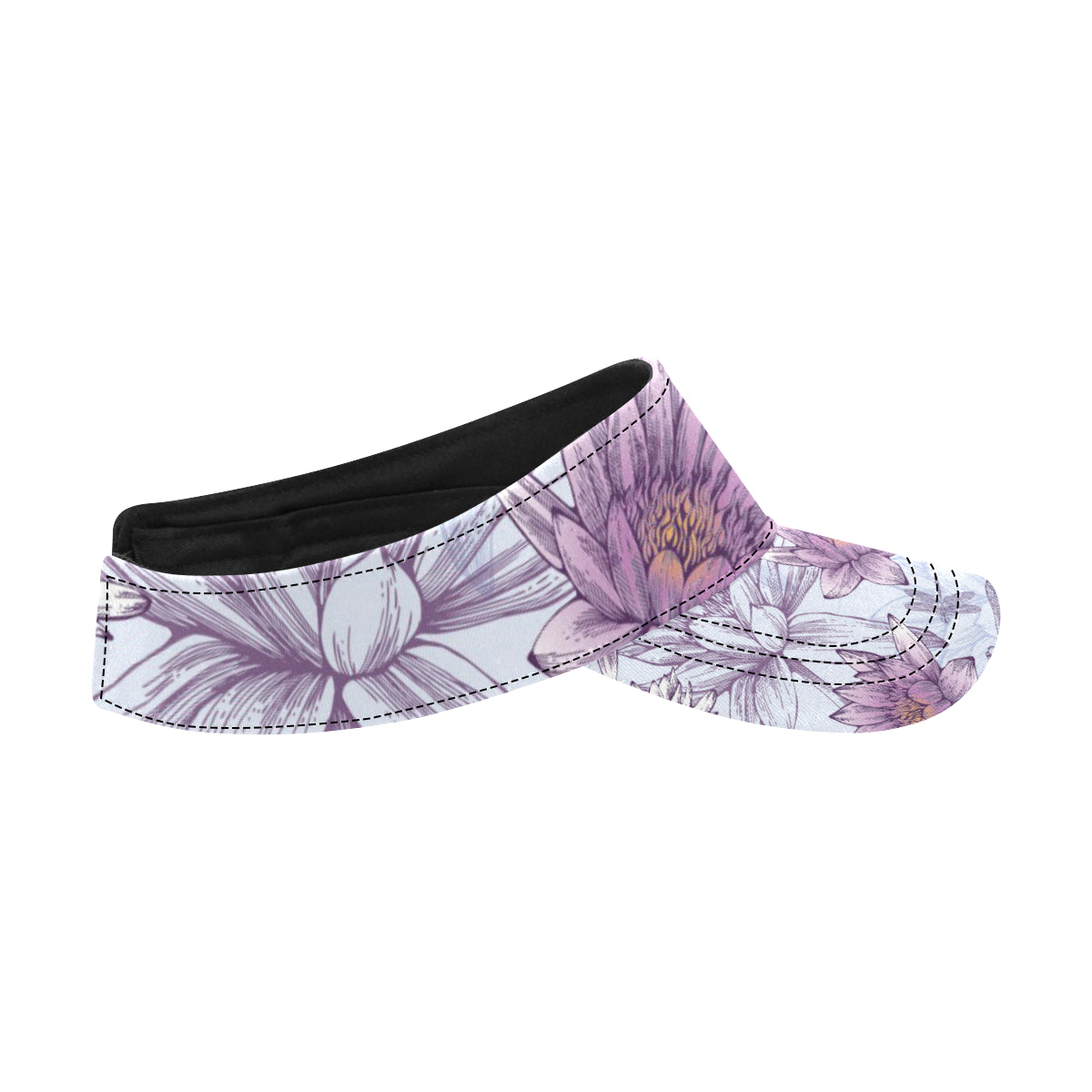 Water Lily Pattern Print Design WL01 Unisex Sun Visor