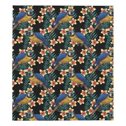 Macaw Pattern Print Design 01 Premium Quilt