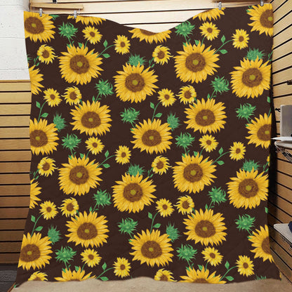Sunflower Pattern Print Design SF01 Premium Quilt