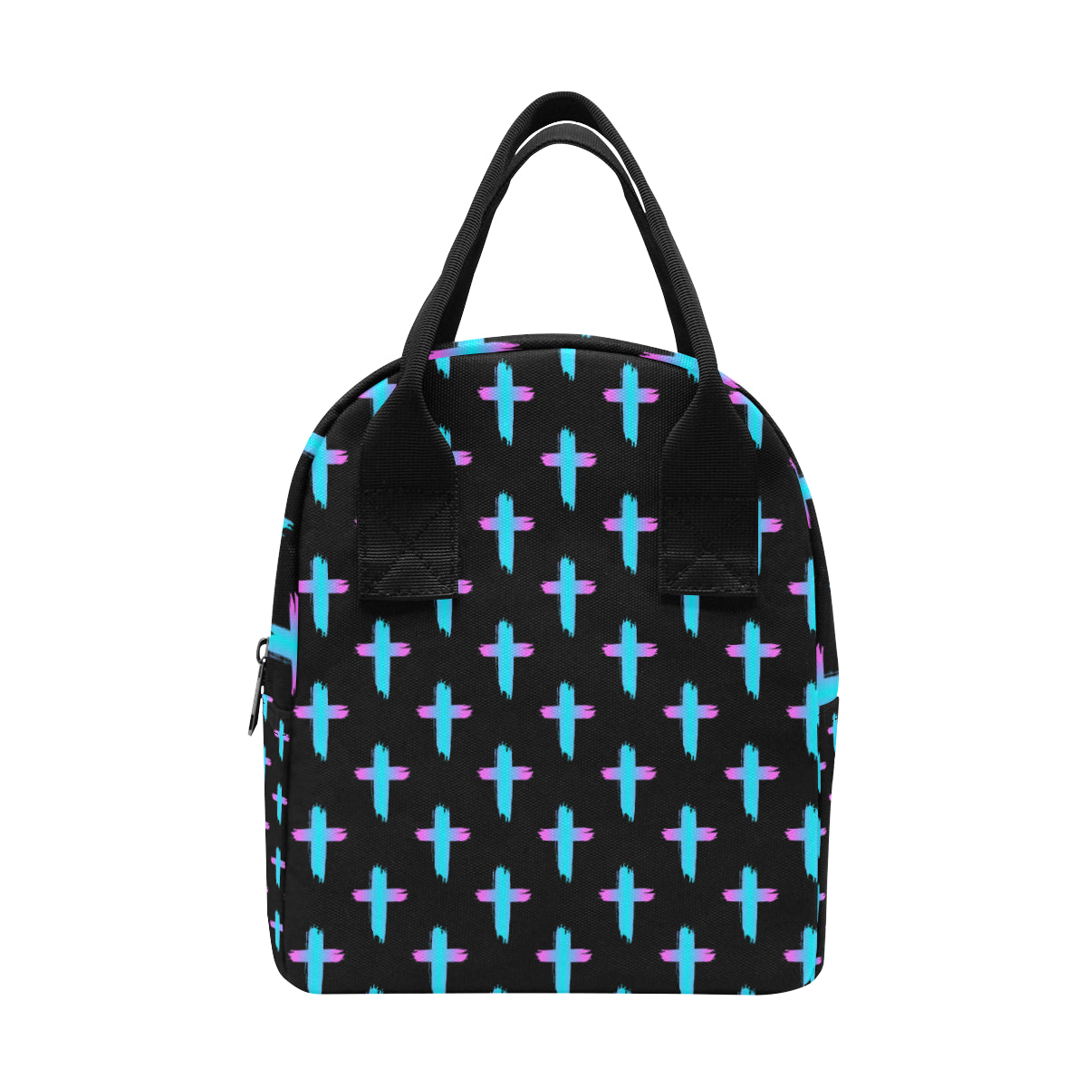 Christian Cross neon Pattern Insulated Lunch Bag