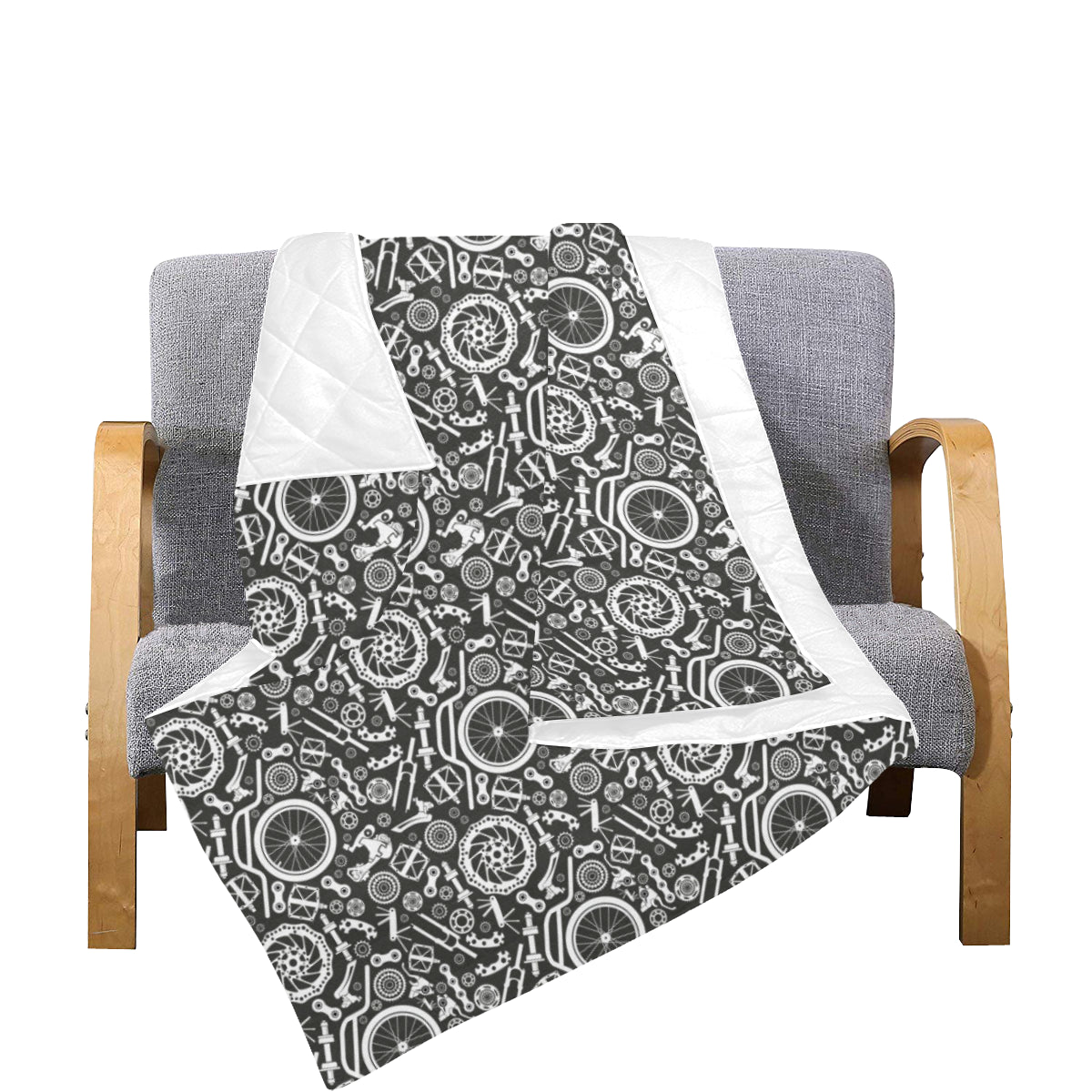 Bicycle Tools Pattern Print Design 02 Premium Quilt