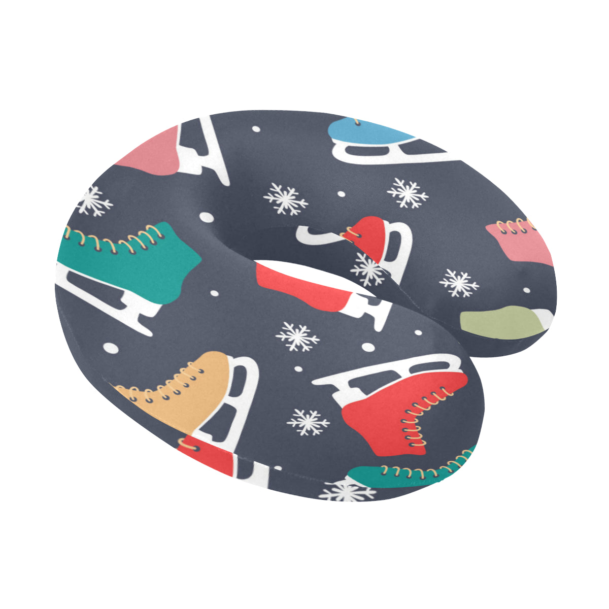 Ice Skate Pattern Print Design 04 U-Shaped Travel Neck Pillow